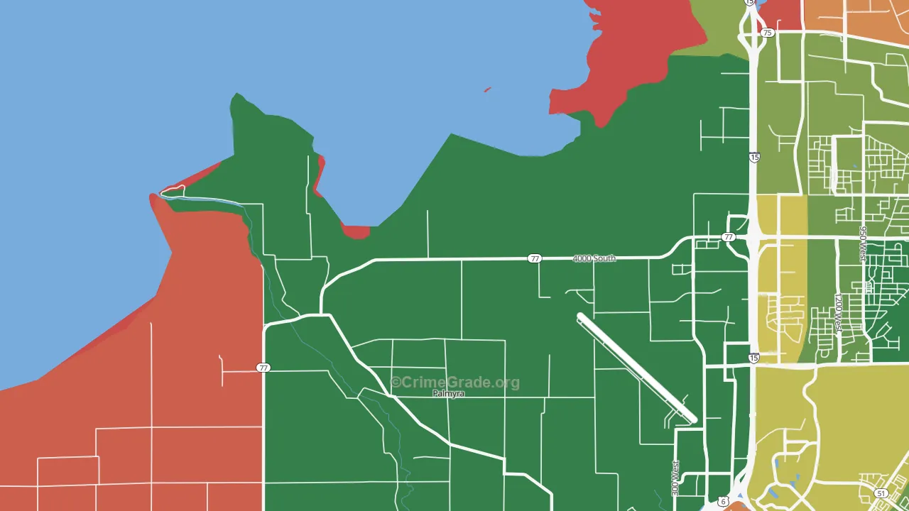 Palmyra, UT Map of Robbery Rates