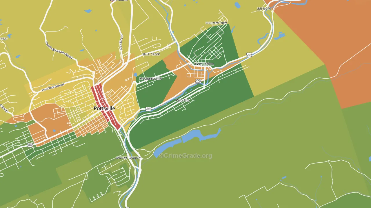 Palo Alto, PA Map of Robbery Rates