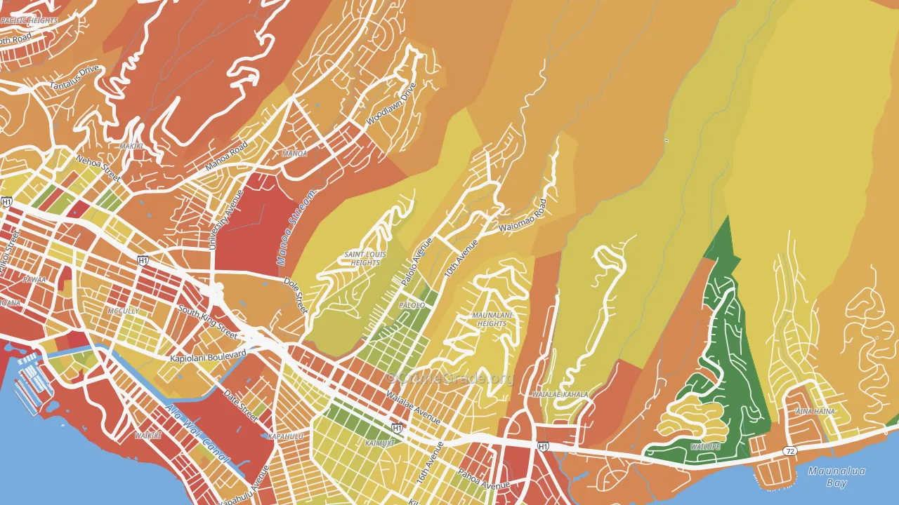 Palolo, Honolulu, HI Map of Robbery Rates