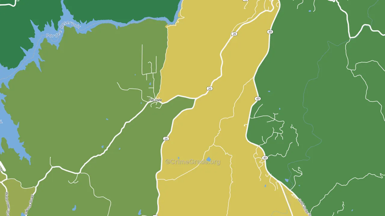Paloma, CA Map of Robbery Rates