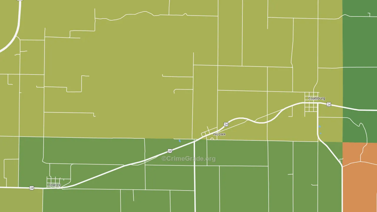 Paloma, IL Map of Robbery Rates