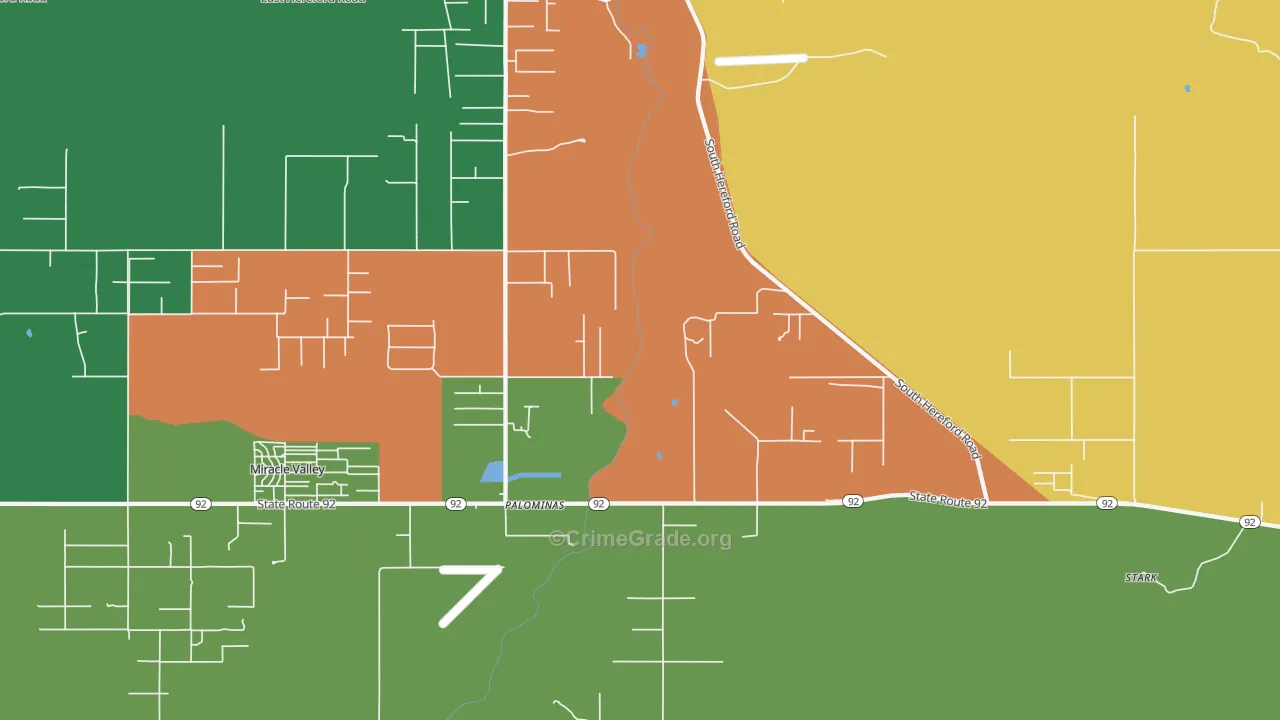 Palominas, AZ Map of Robbery Rates