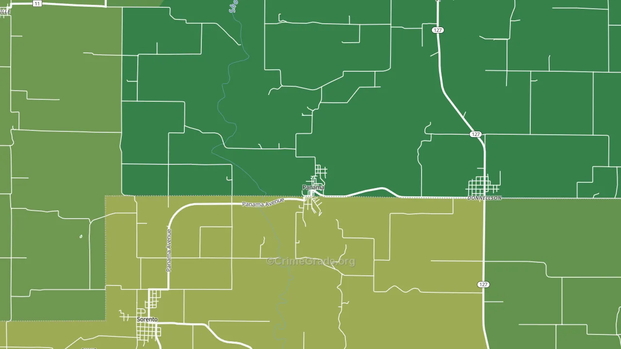 Panama, IL Map of Robbery Rates