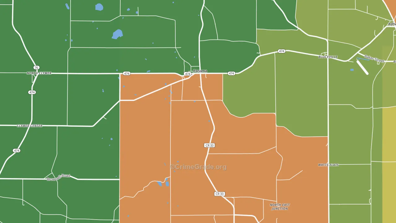 Panama, NY Map of Robbery Rates