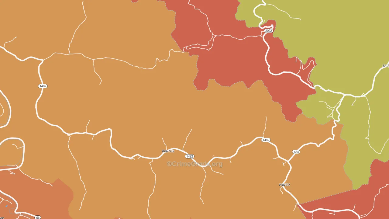 Panco, KY Map of Robbery Rates