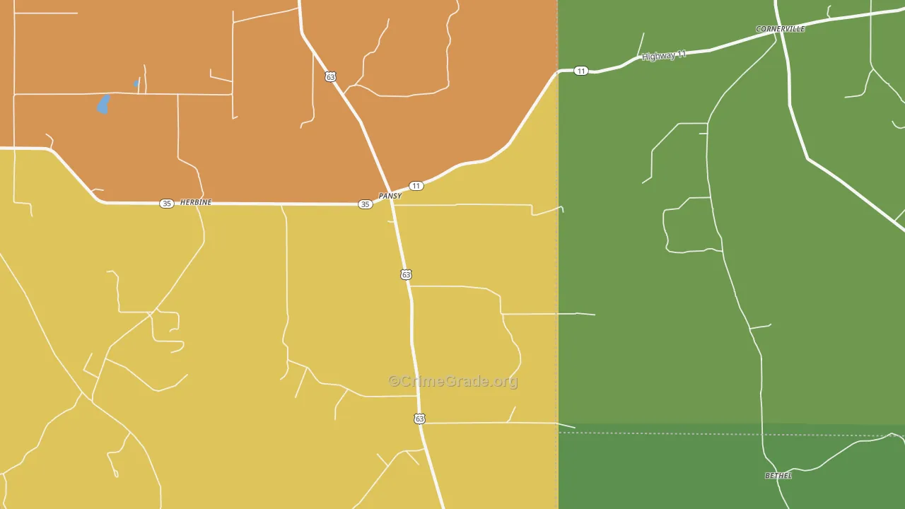 Pansy, AR Map of Robbery Rates