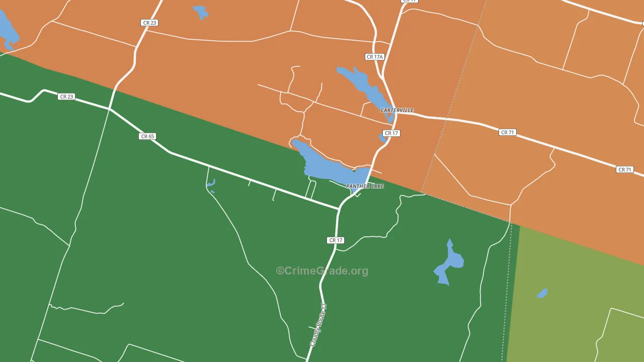 Panther Lake, NY Map of Robbery Rates
