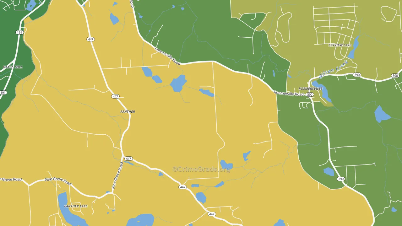 Panther, PA Map of Robbery Rates