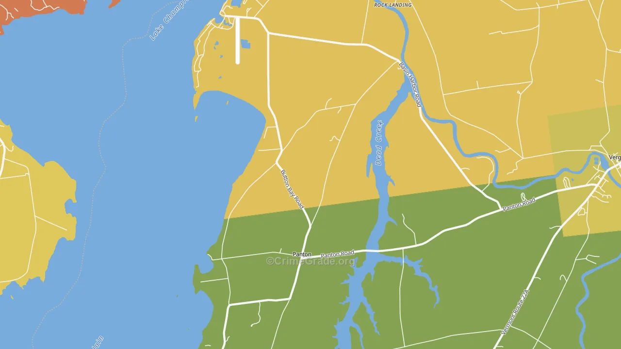 Panton, VT Map of Robbery Rates