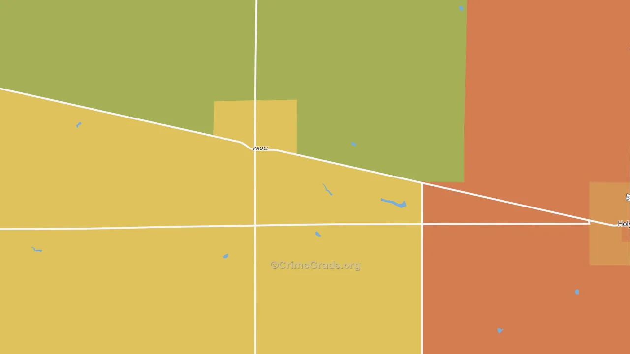Paoli, CO Map of Robbery Rates