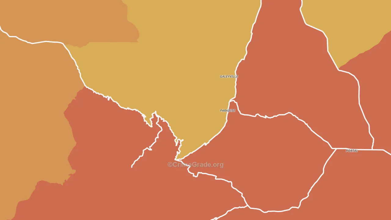 Paradise, AZ Map of Robbery Rates