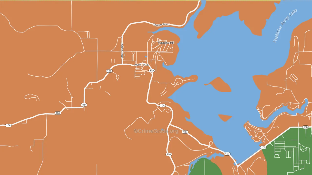 Paradise Hill, OK Map of Robbery Rates