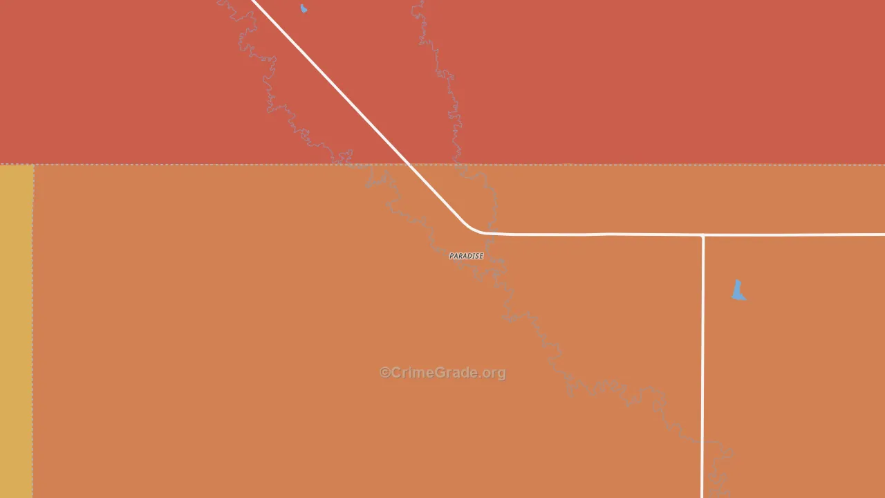 Paradise, KS Map of Robbery Rates