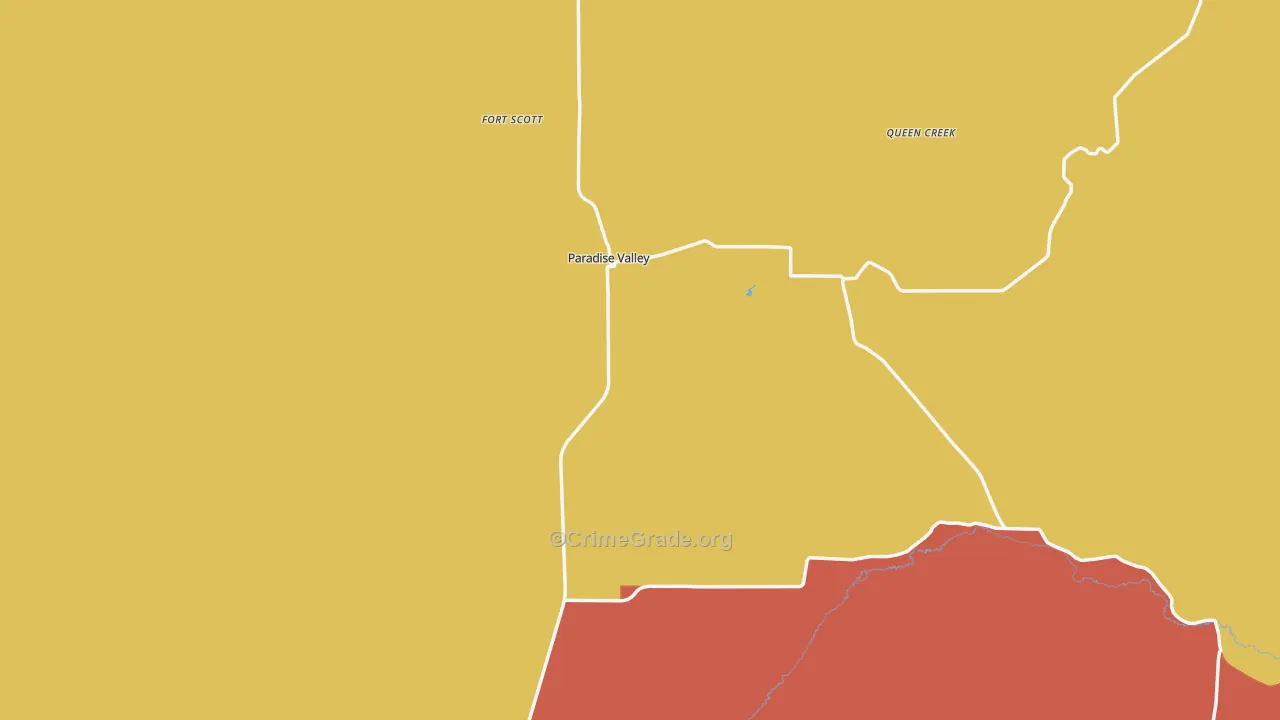 Paradise Valley, NV Map of Robbery Rates