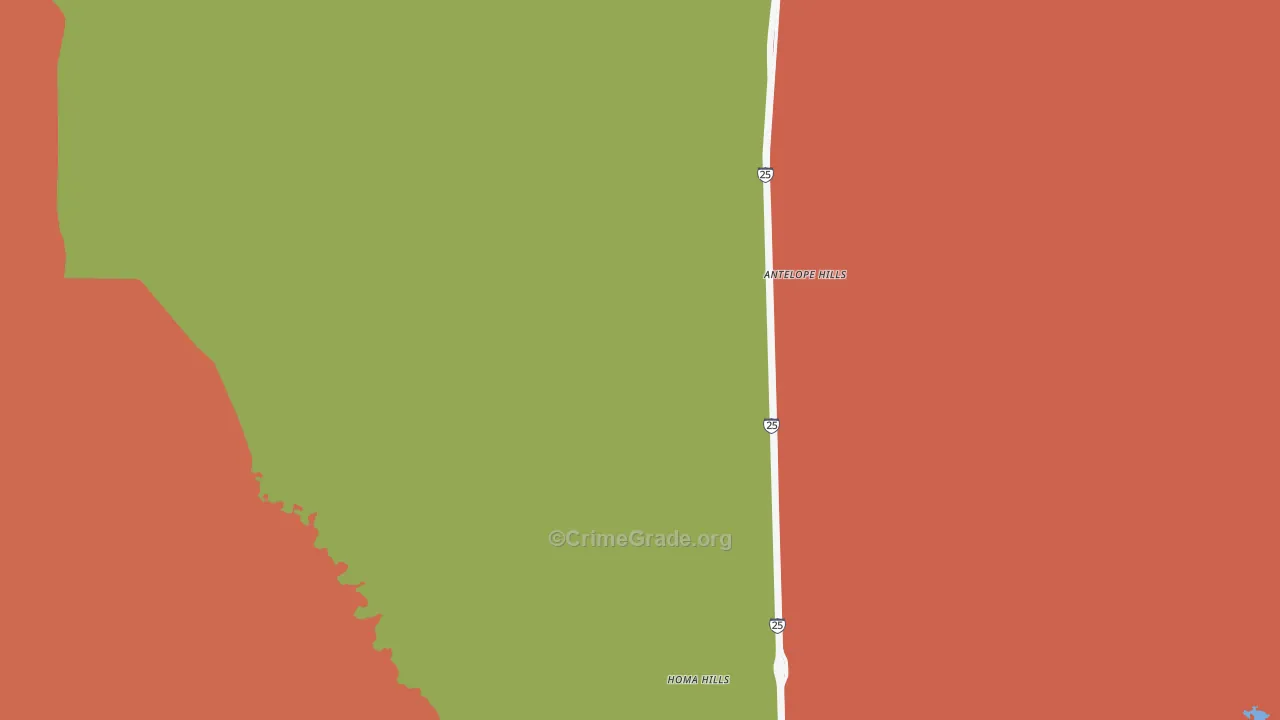 Paradise Valley, WY Map of Robbery Rates