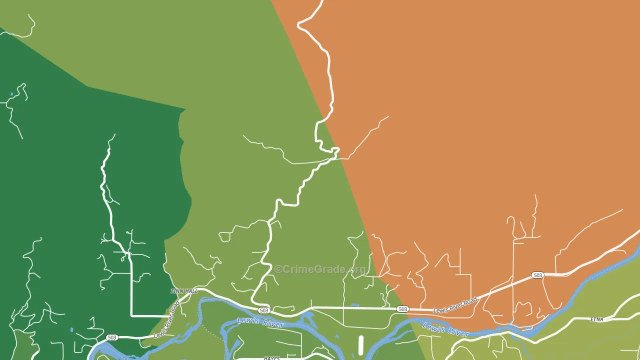 Paradise, WA Map of Robbery Rates