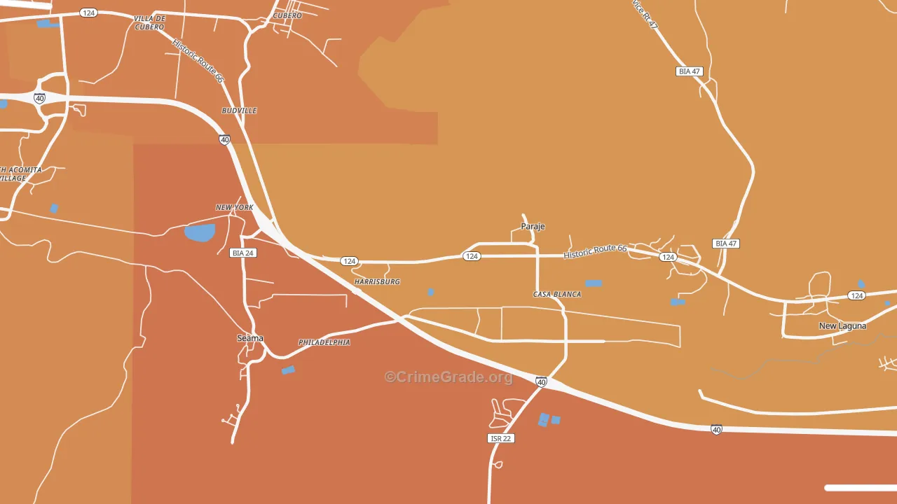 Paraje, NM Map of Robbery Rates
