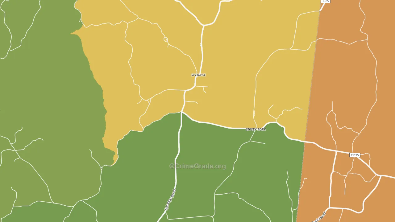 Parham, MS Map of Robbery Rates