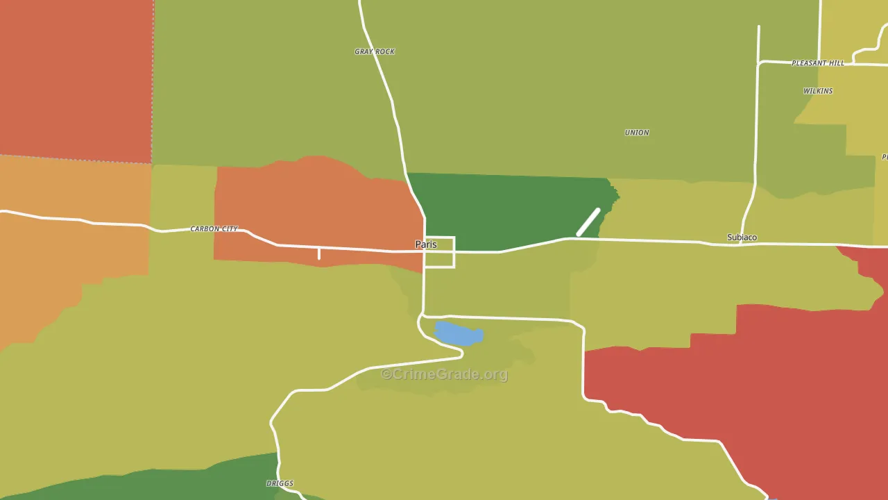 Paris, AR Map of Robbery Rates
