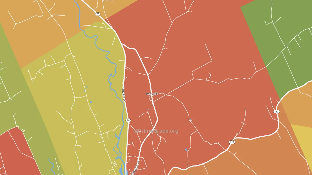 Paris, ME Map of Robbery Rates