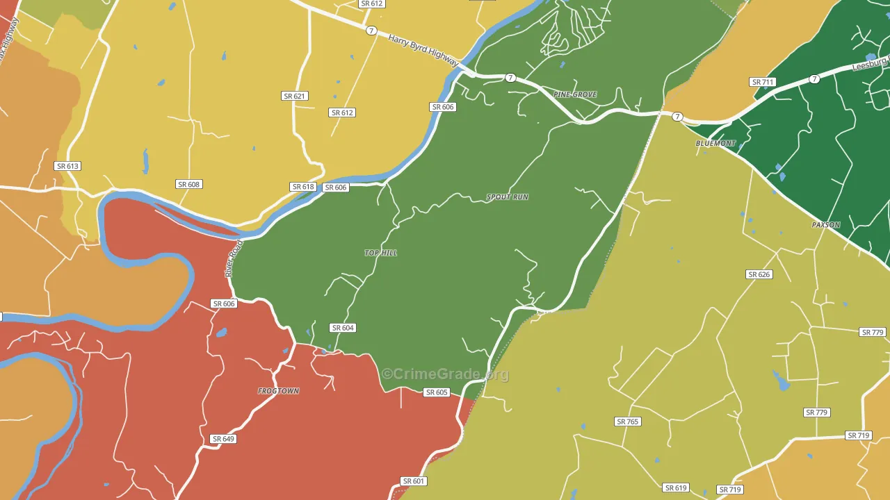 Paris, VA Map of Robbery Rates