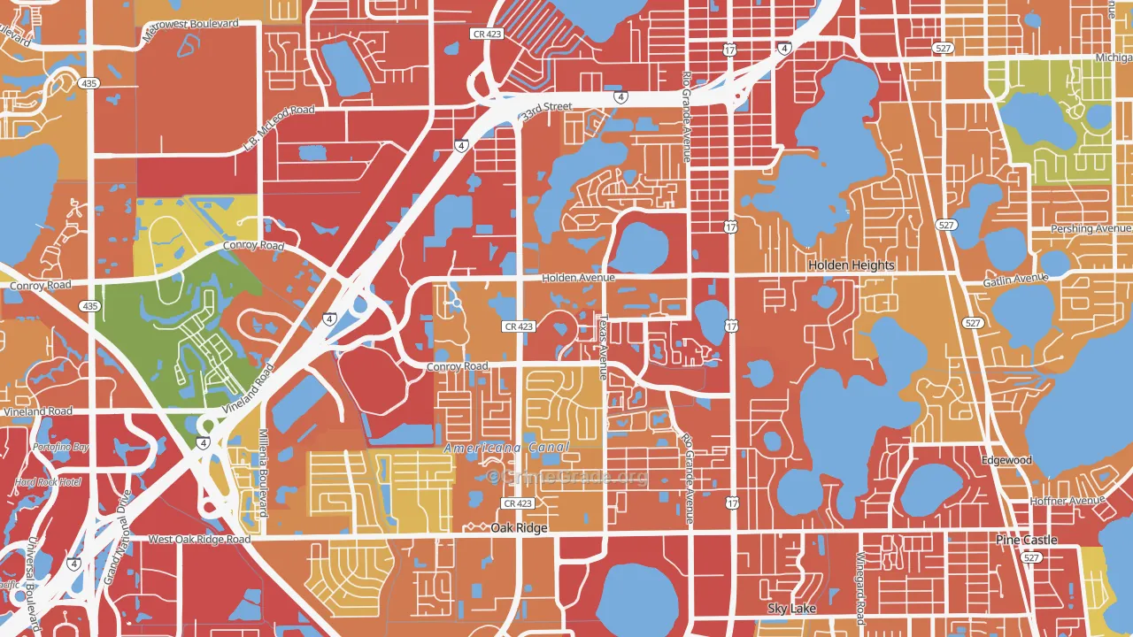 Park Central, Orlando, FL Map of Robbery Rates