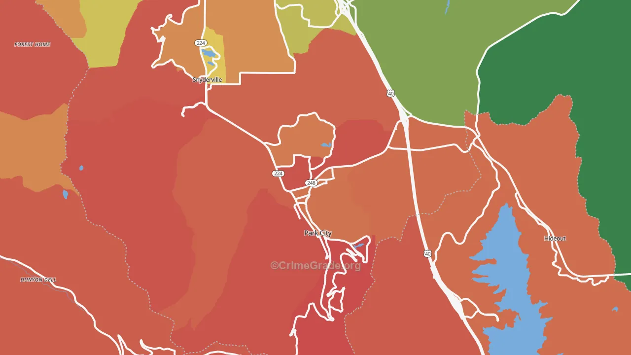 Park City, UT Map of Robbery Rates