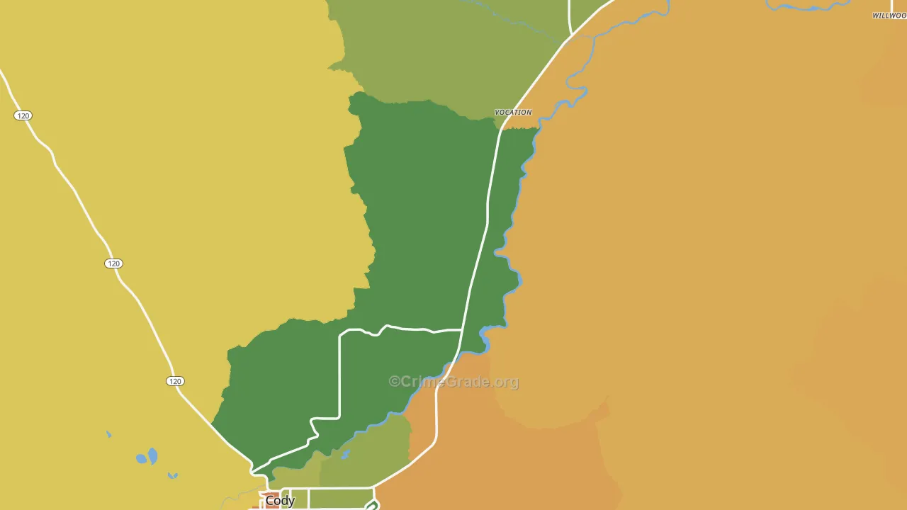 Park County, WY Map of Robbery Rates