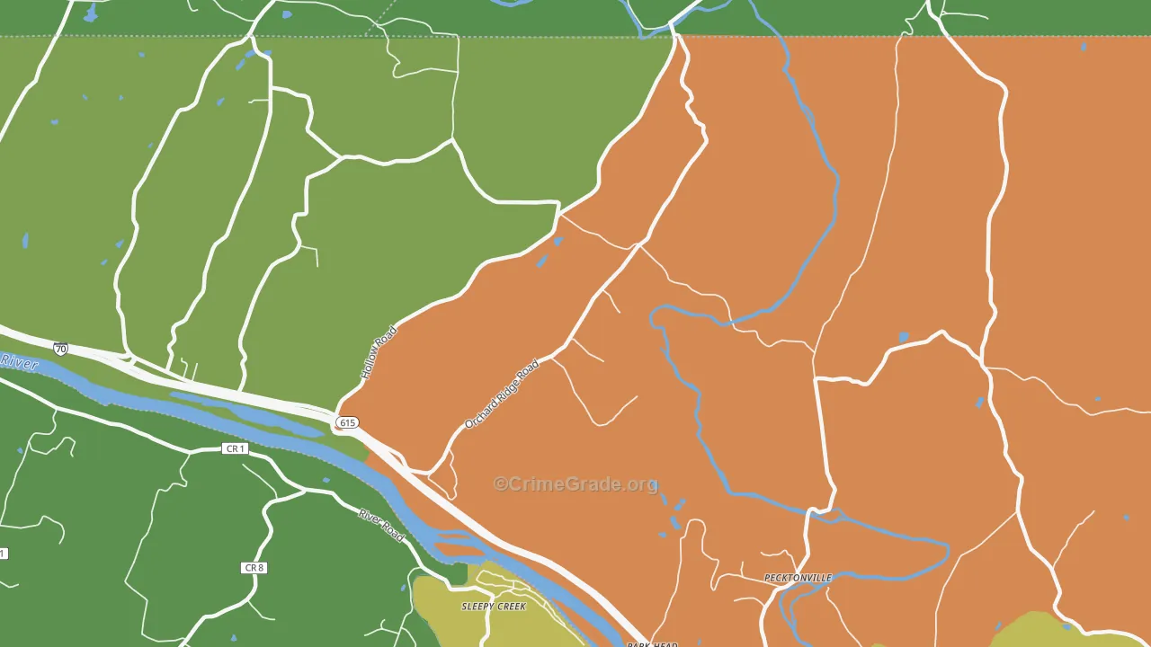 Park Head, MD Map of Robbery Rates