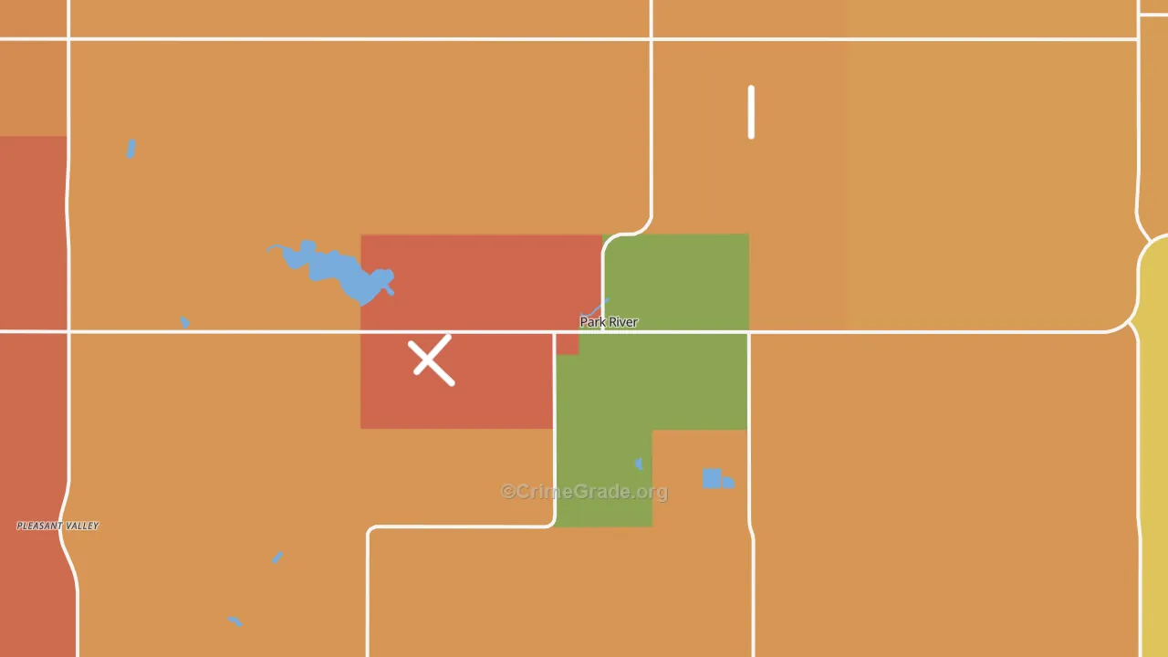 Park River, ND Map of Robbery Rates