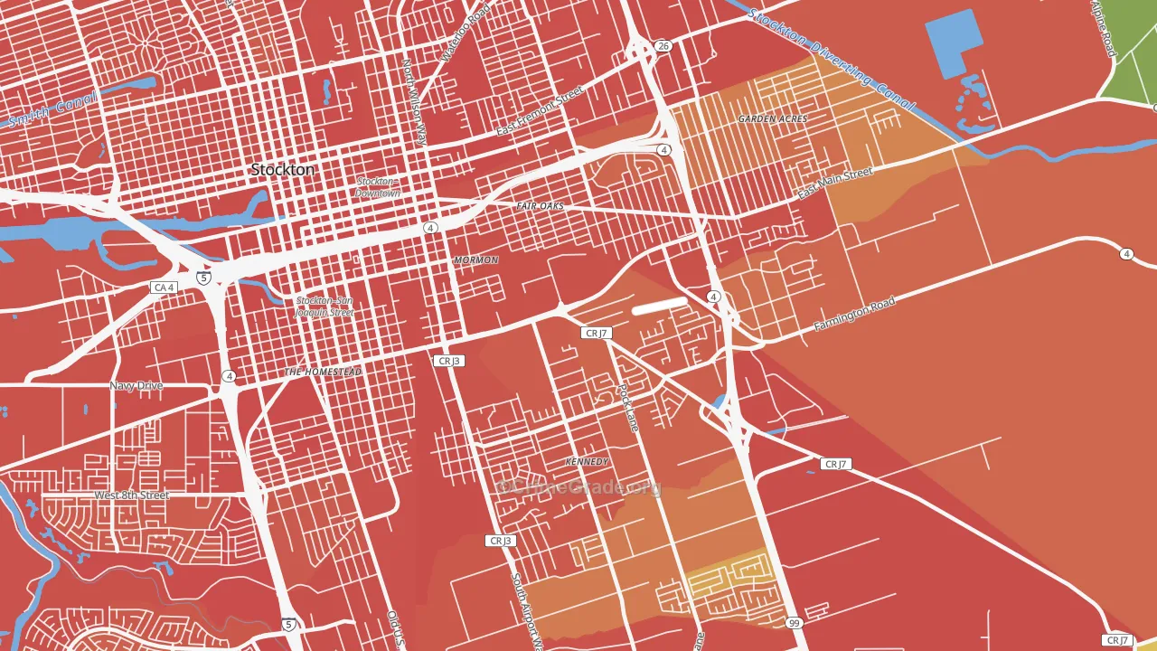 Park, Stockton, CA Map of Robbery Rates