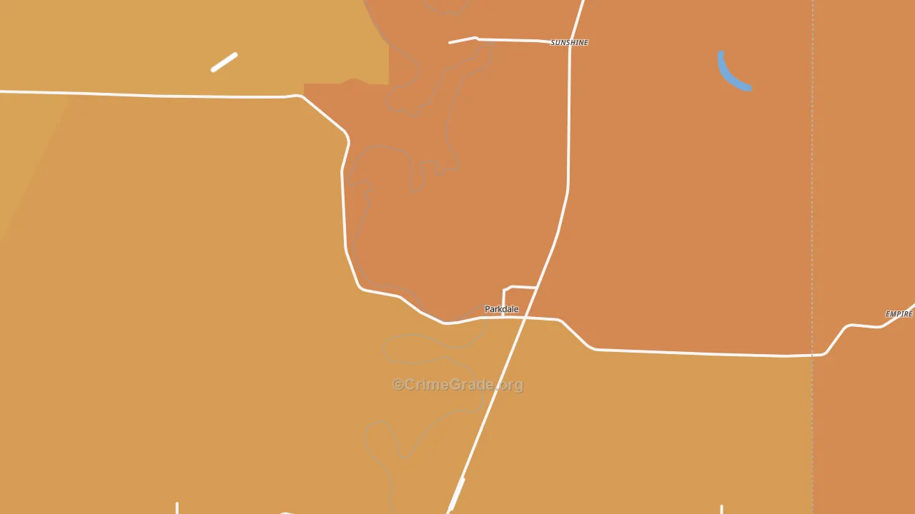 Parkdale, AR Map of Robbery Rates