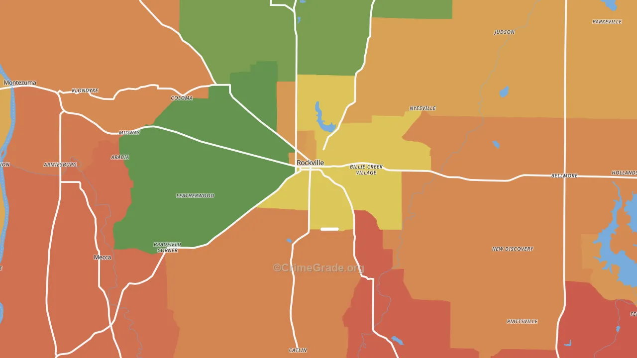 Parke County, IN Map of Robbery Rates