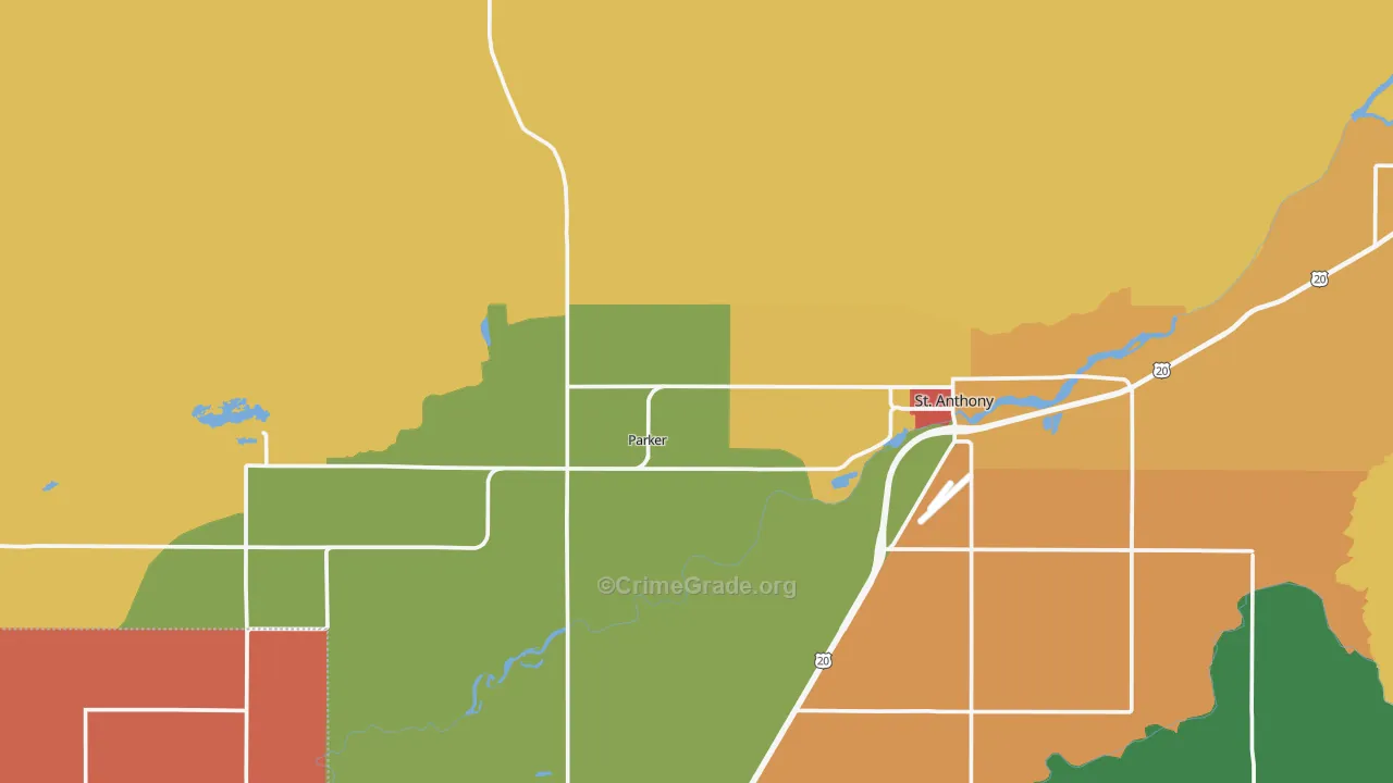 Parker, ID Map of Robbery Rates