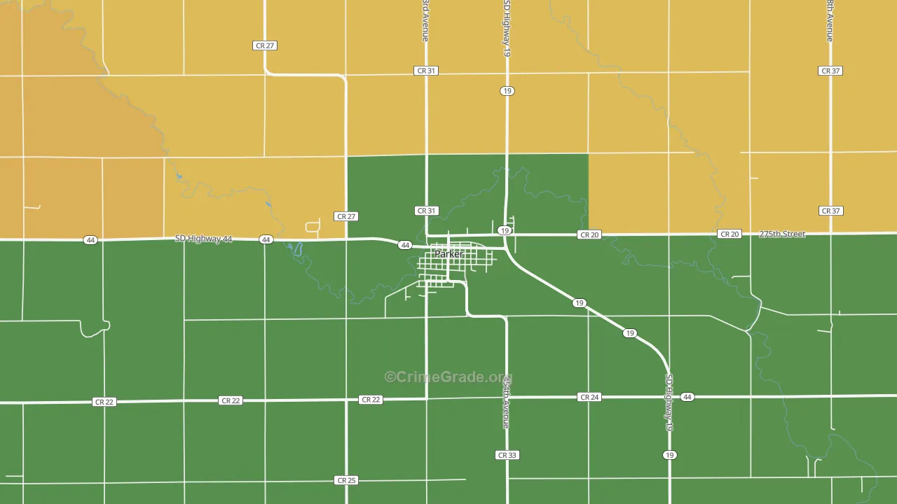 Parker, SD Map of Robbery Rates