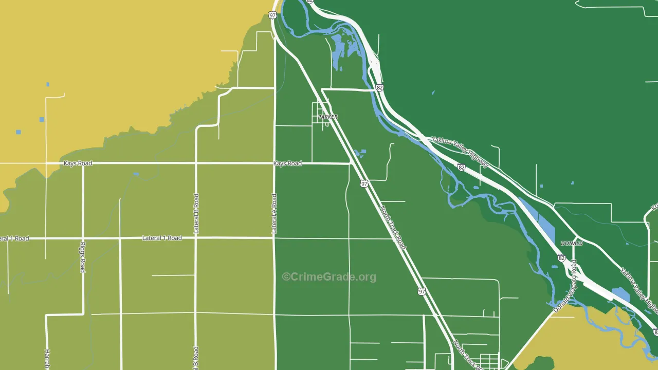 Parker, WA Map of Robbery Rates
