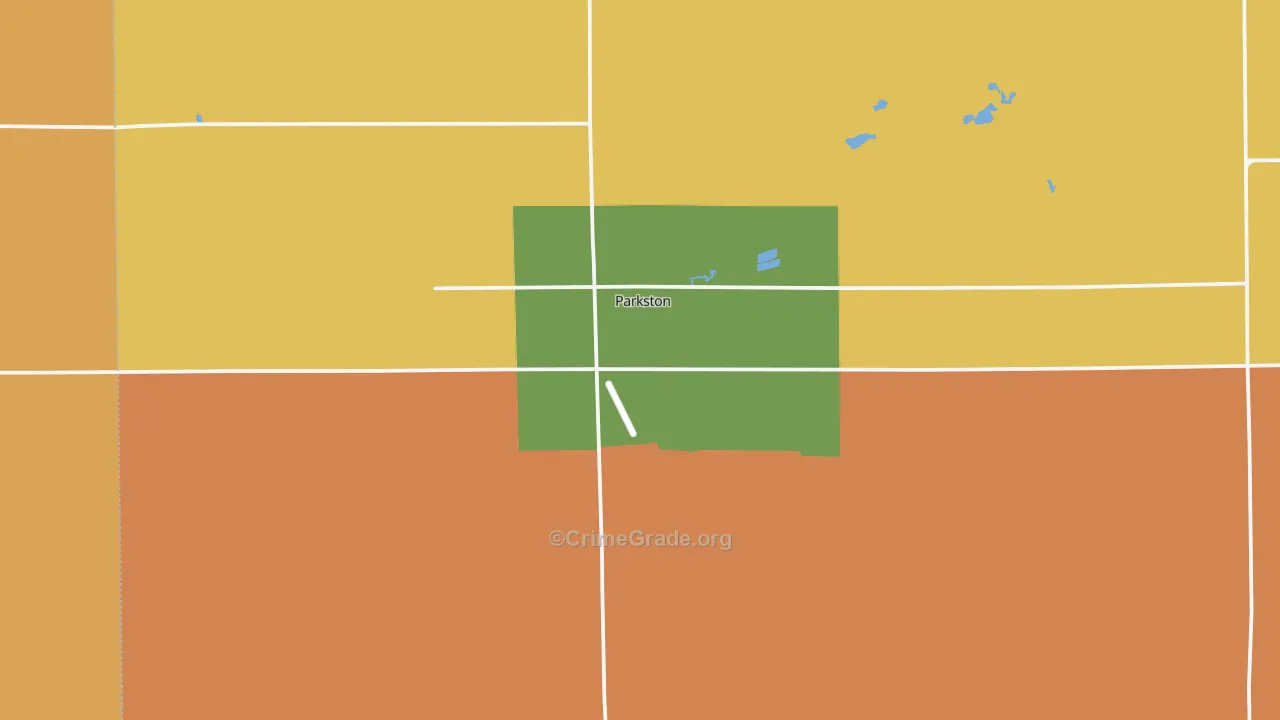 Parkston, SD Map of Robbery Rates