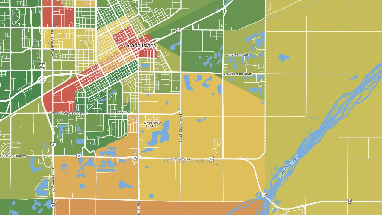 Parkview, NE Map of Robbery Rates