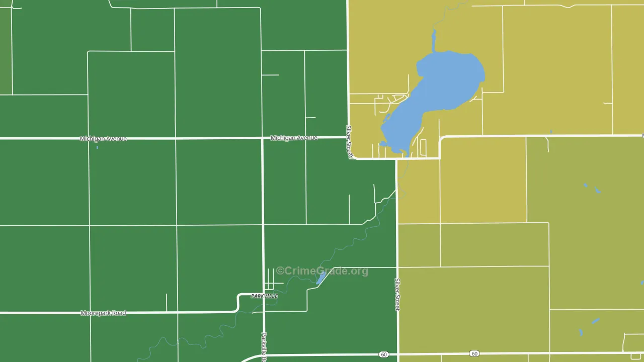 Parkville, MI Map of Robbery Rates
