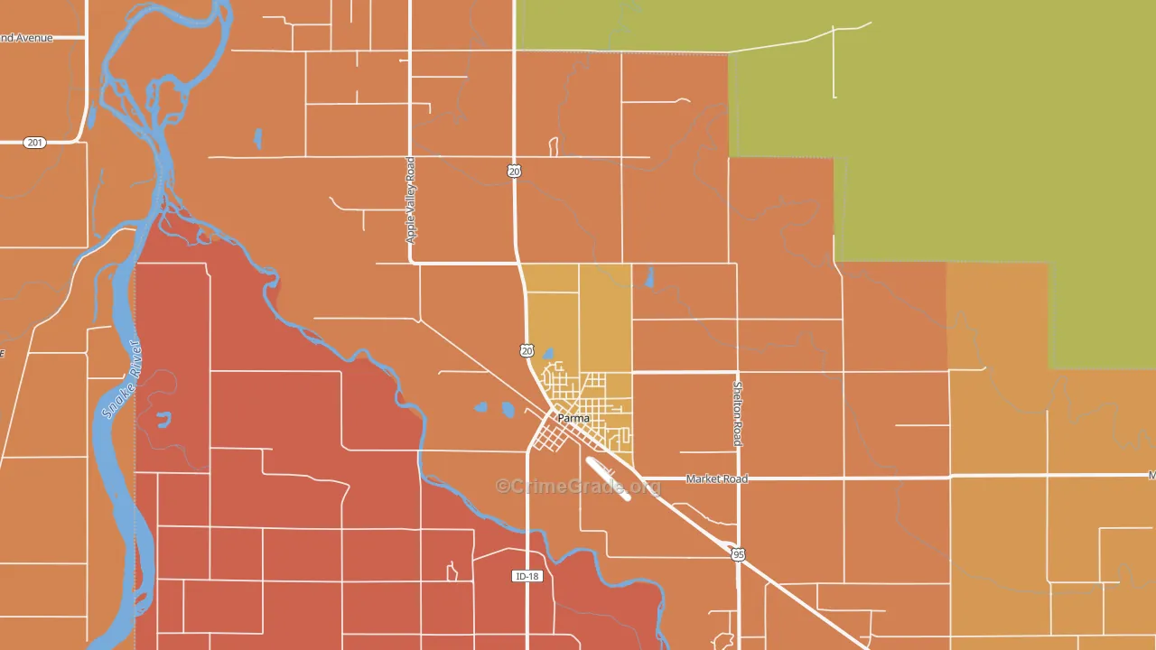 Parma, ID Map of Robbery Rates