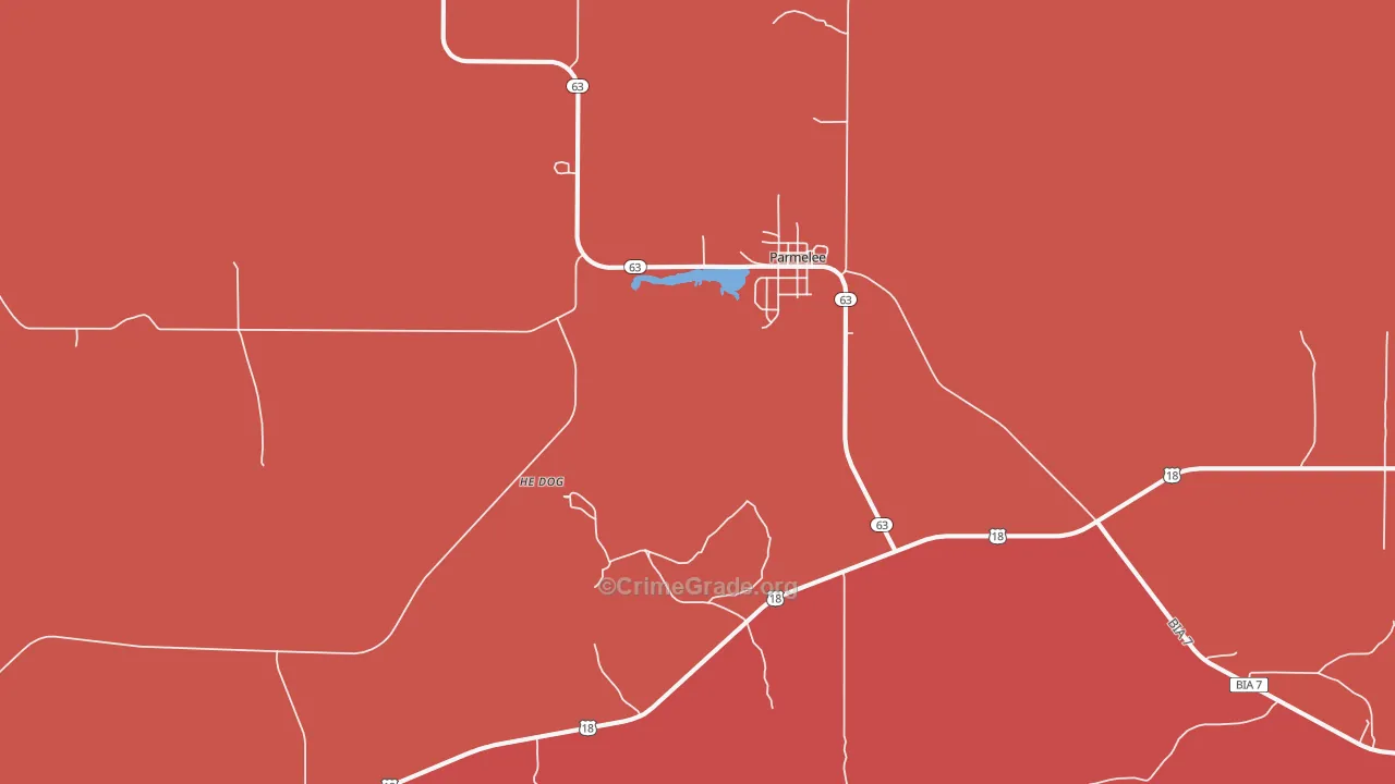 Parmelee, SD Map of Robbery Rates