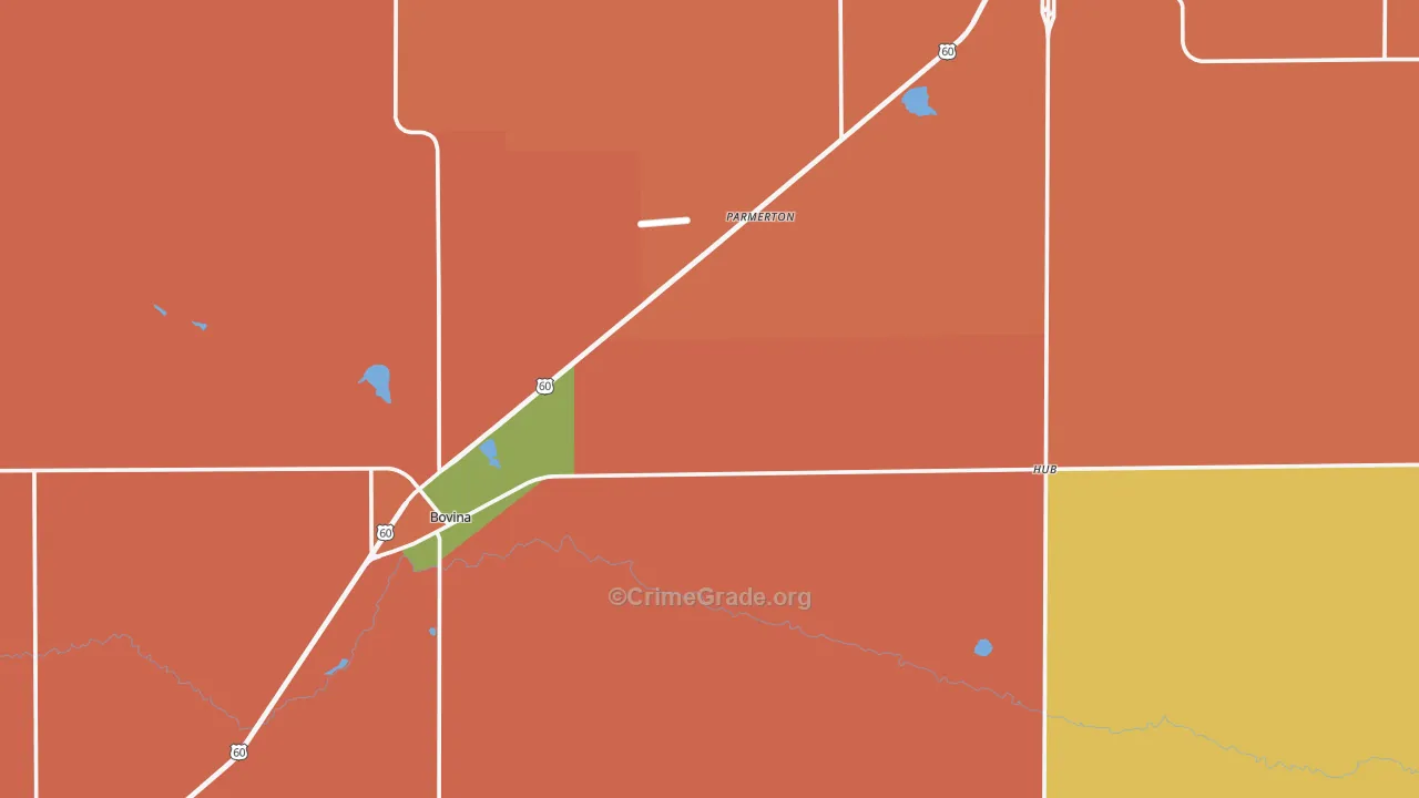Parmer County, TX Map of Robbery Rates