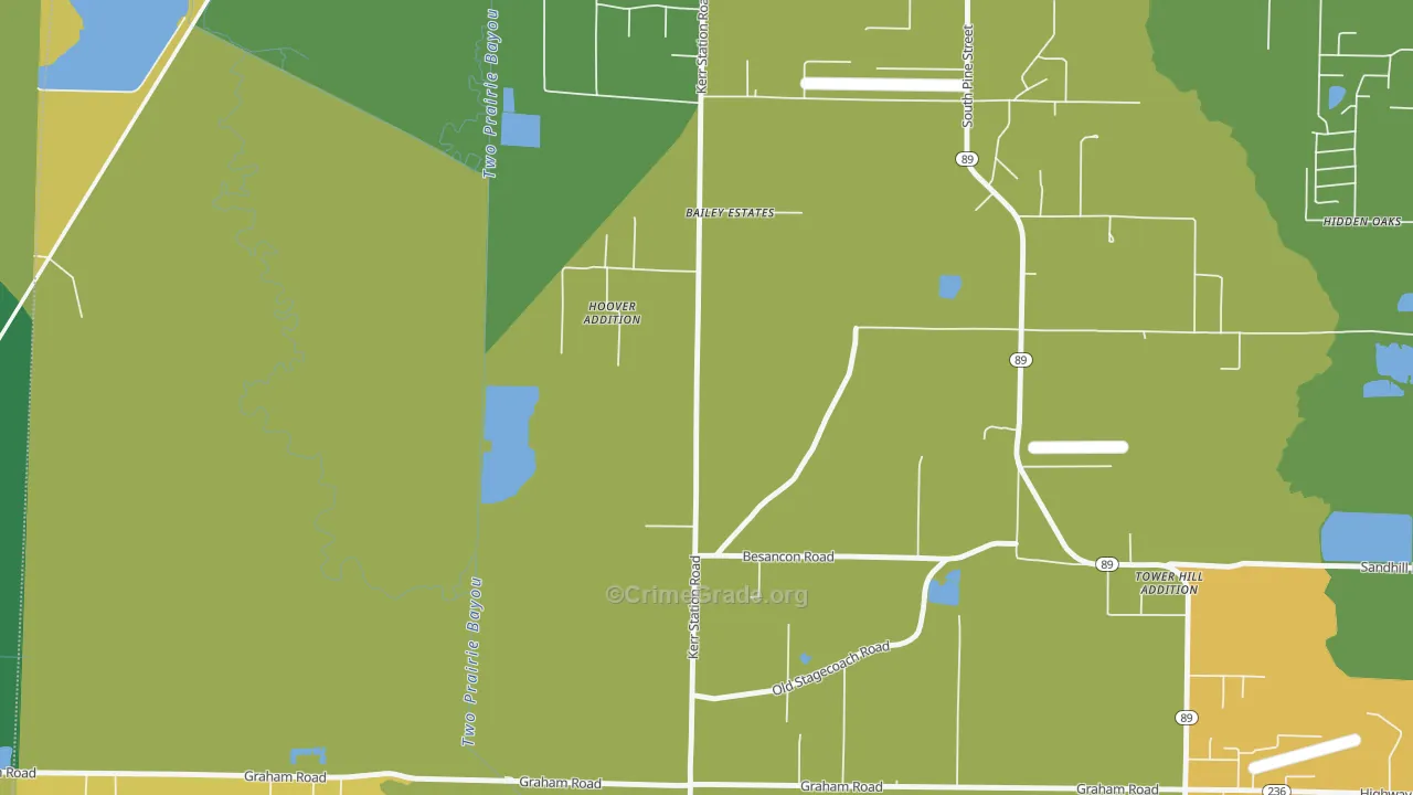 Parnell, AR Map of Robbery Rates