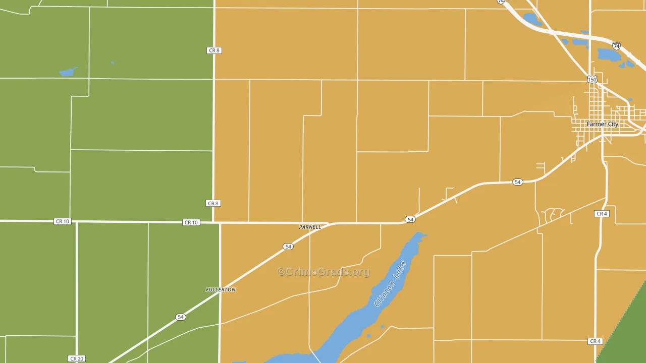 Parnell, IL Map of Robbery Rates
