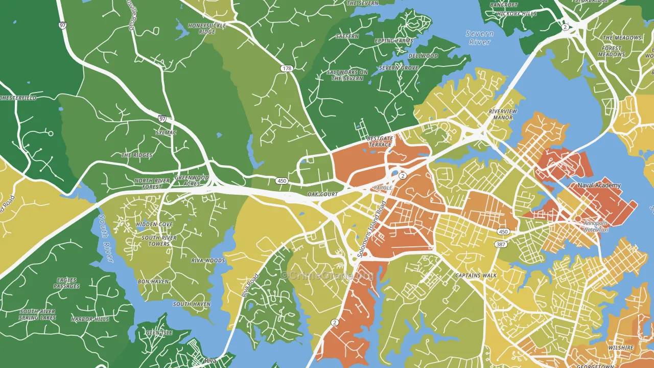 Parole, MD Map of Robbery Rates