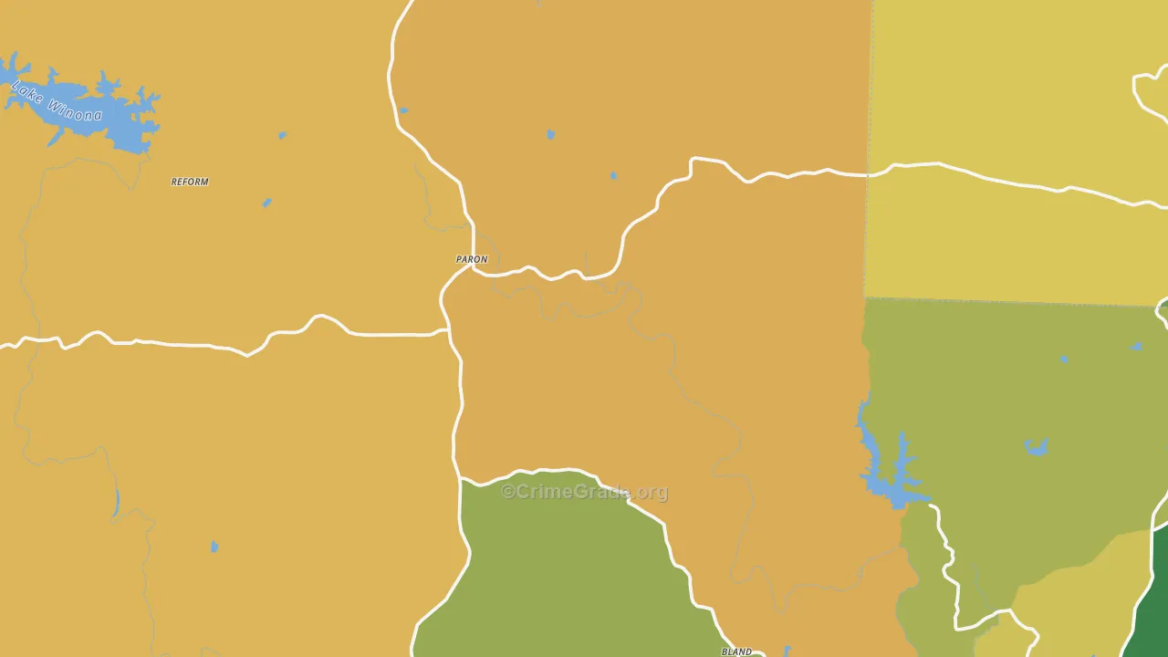 Paron, AR Map of Robbery Rates