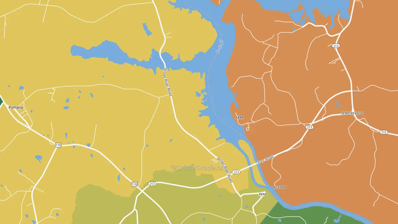 Parr, SC Map of Robbery Rates