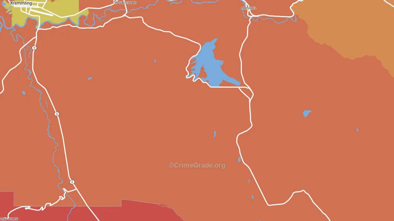 Parshall, CO Map of Robbery Rates
