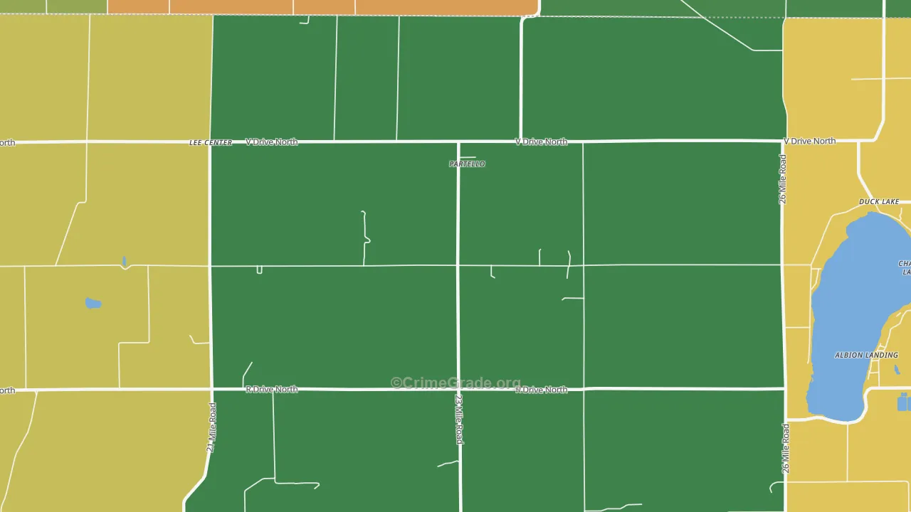 Partello, MI Map of Robbery Rates