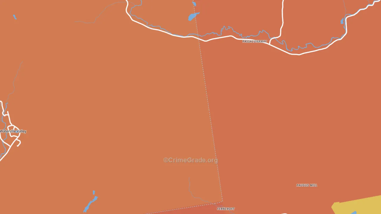 Passaconaway, NH Map of Robbery Rates